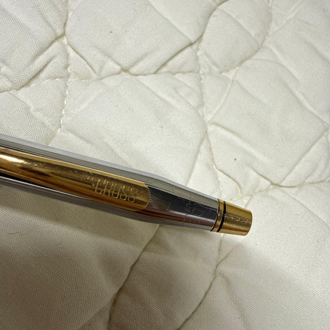 Cross brand rotate ballpoint pen with silver and gold finish shown in main photo