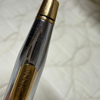 Cross brand rotate ballpoint pen with silver and gold finish shown in main photo