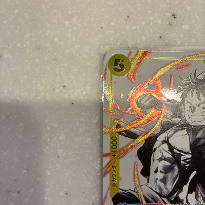 One Piece Monkey D. Luffy SR trading card with set number ST13-015 from Japan import