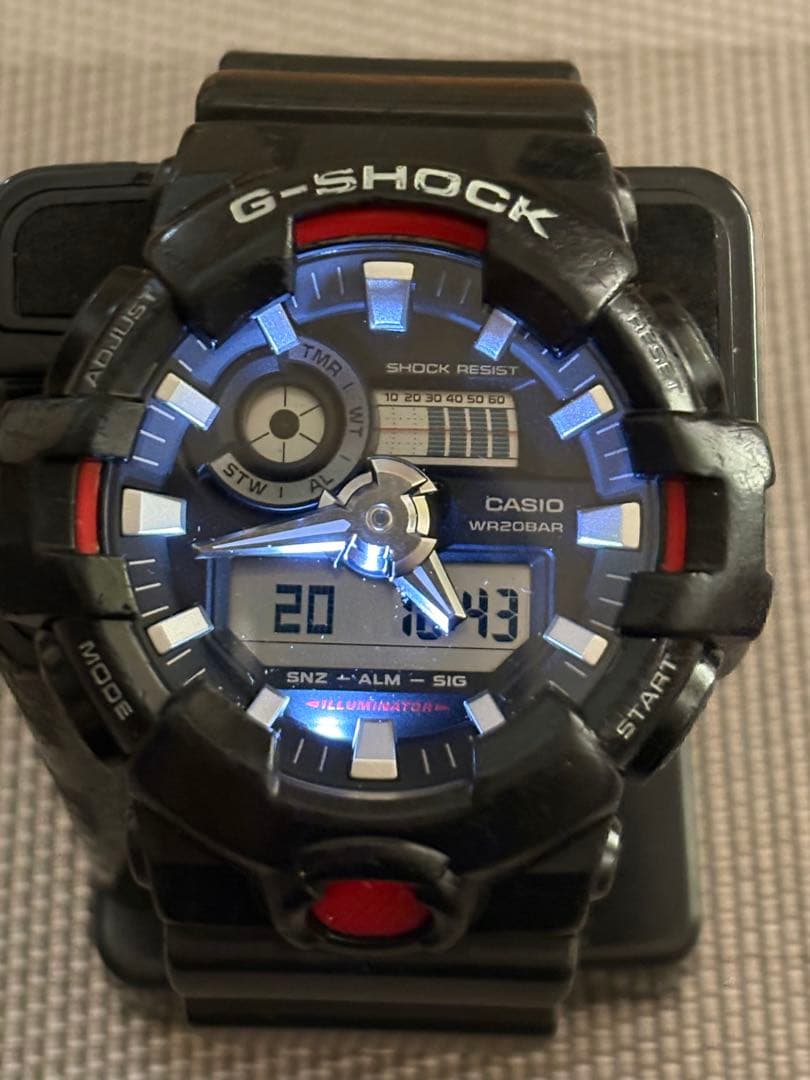 Casio G-Shock GA-700 Module 5522 Black Red Battery Replaced May 2026 — Japan Import