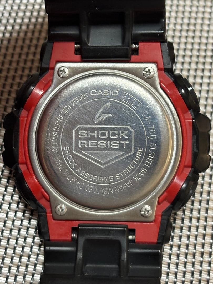 Casio G-Shock GA-700 Module 5522 Black Red Battery Replaced May 2026 — Japan Import