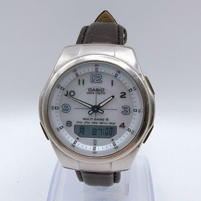 Casio Wave Ceptor WVA-M480 Radio Wave Solar Watch with Leather Band — Japan Import
