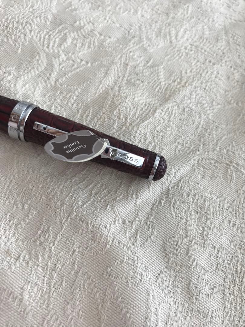 Cross Leather Ballpoint Pen with Metal Body and Leather Finish