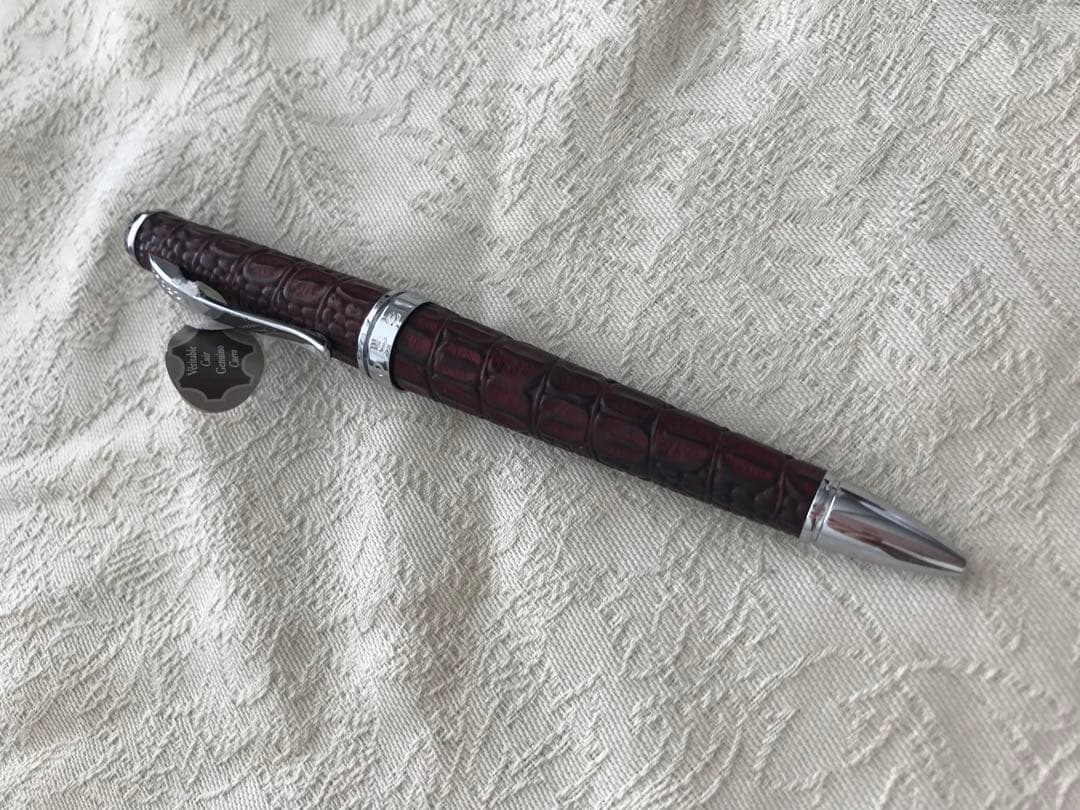Cross Leather Ballpoint Pen with Metal Body and Leather Finish