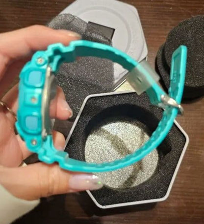 Casio Digital Watch with Turquoise Color and Silicone Band — Japan Import