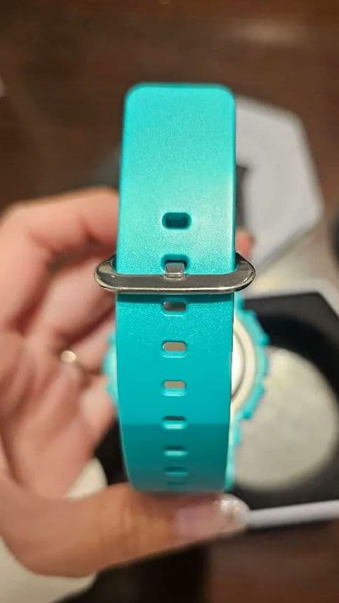 Casio Digital Watch with Turquoise Color and Silicone Band — Japan Import