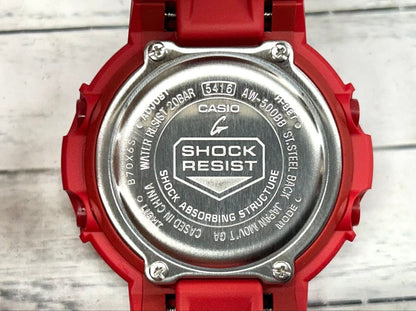 Casio G-Shock Analog-Digital AW-500BB Model Watch, Red and Silver Color — Japan Import