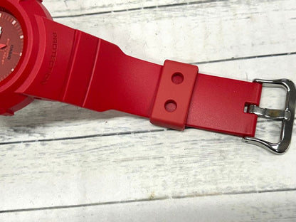 Casio G-Shock Analog-Digital AW-500BB Model Watch, Red and Silver Color — Japan Import