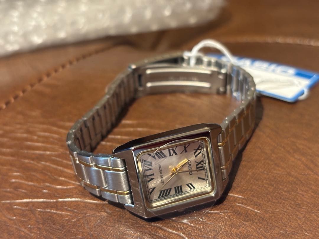 Casio LTP-V007 Series Square Analog Watch Model No. LTP-V007SG-9B Silver and Gold Combo — Japan Import