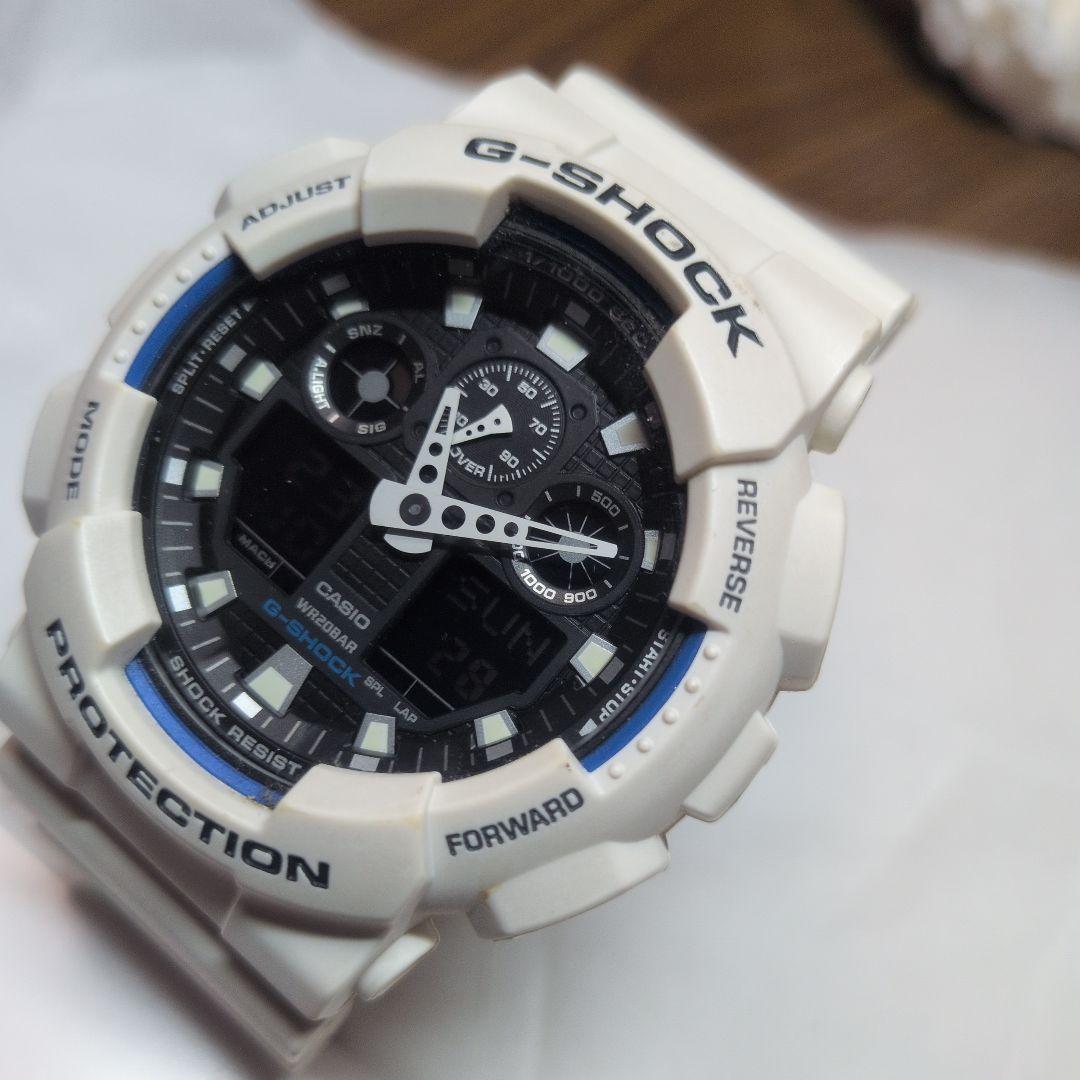 Casio G-Shock GA-100B 5081*JA White Digital and Analog Wristwatch — Japan Import