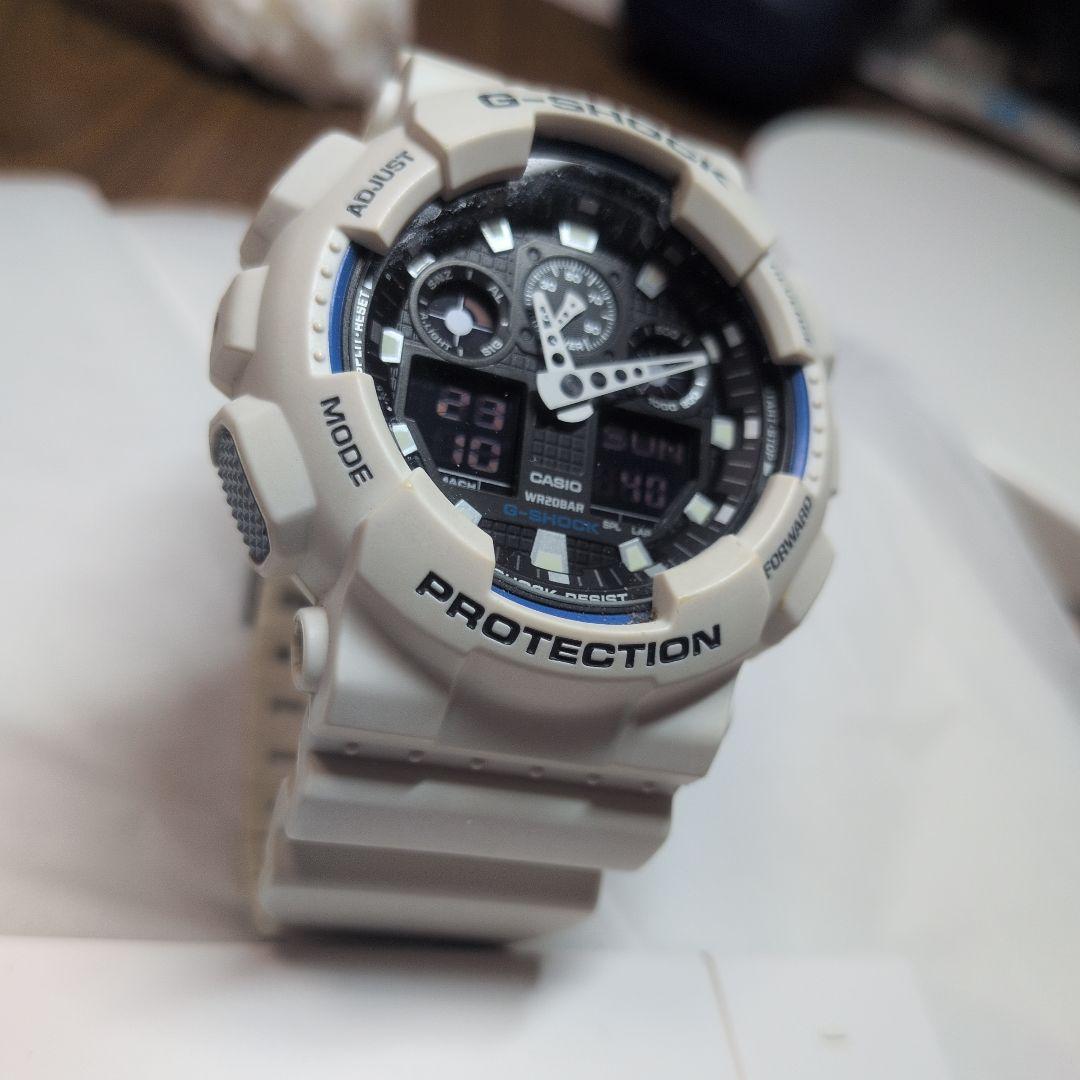 Casio G-Shock GA-100B 5081*JA White Digital and Analog Wristwatch — Japan Import