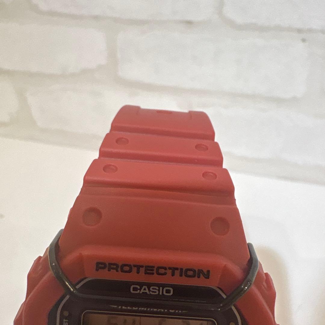 Casio G-Shock DW-5600P Digital Watch with Red Color and Electro Luminescent Backlight — Japan Import