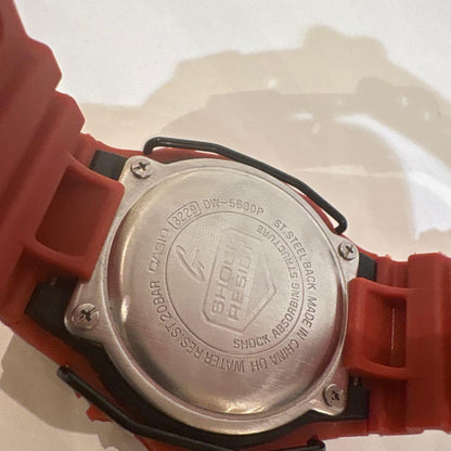 Casio G-Shock DW-5600P Digital Watch with Red Color and Electro Luminescent Backlight — Japan Import