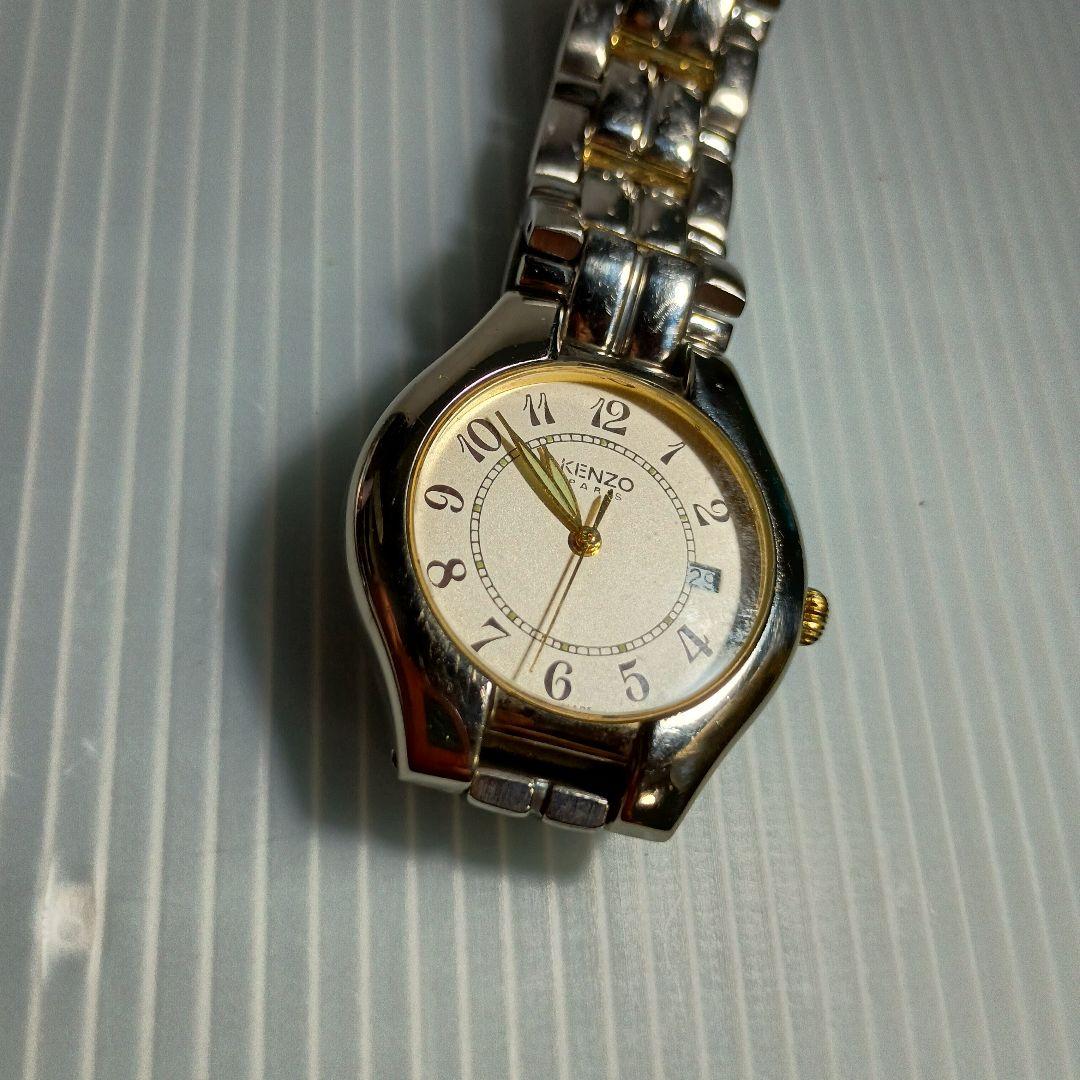 Kenzo Silver and Gold Analogue Watch with Metal Band — Japan Import