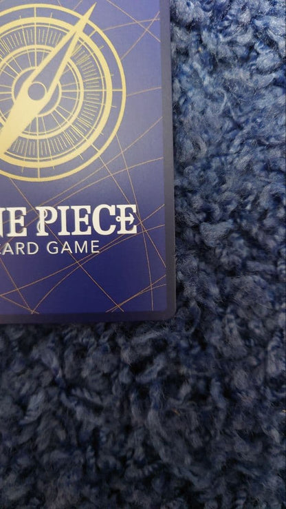 One Piece Portgas D. Ace P-028 card in sleeve with loader and zip lock in cardboard sandwich