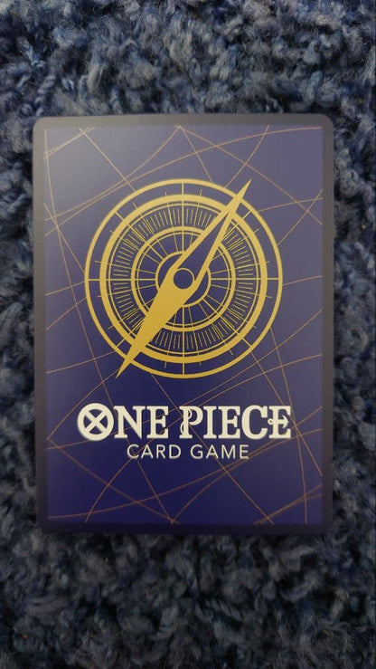 One Piece Portgas D. Ace P-028 card in sleeve with loader and zip lock in cardboard sandwich