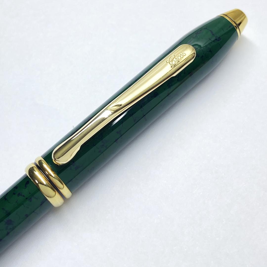 Cross Townsend Green Marble Ballpoint Pen Twist Style Black Ink Genuine Japanese Pen
