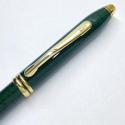 Cross Townsend Green Marble Ballpoint Pen Twist Style Black Ink Genuine Japanese Pen