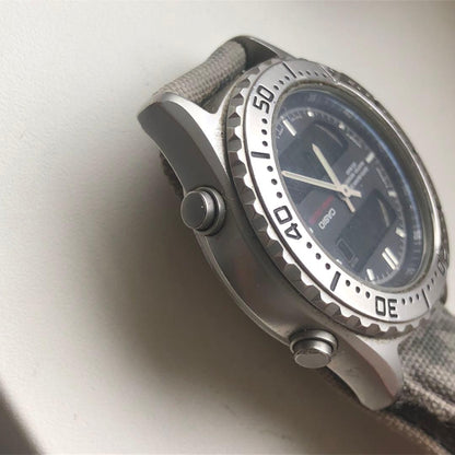 Casio Digital Watch with Nylon Strap Waterproof Steel Case