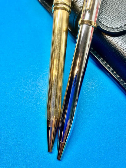 Cross Townsend Gold Silver Two-Tone Ballpoint Pen by US Cross with Leather Case