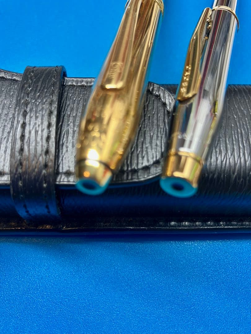 Cross Townsend Gold Silver Two-Tone Ballpoint Pen by US Cross with Leather Case