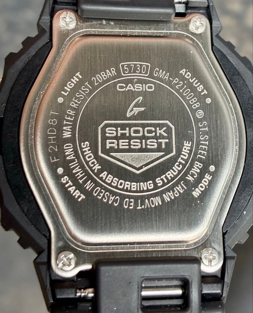 G-Shock Casio GMA-P2100BB Watch Analog Digital Quartz Timer Alarm Stopwatch World Time Backlight — Japan Import
