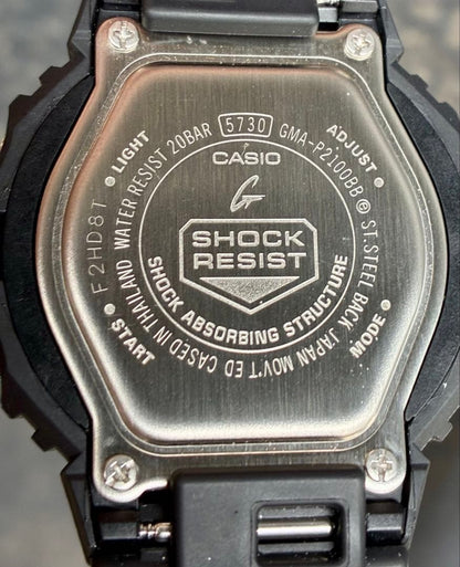 G-Shock Casio GMA-P2100BB Watch Analog Digital Quartz Timer Alarm Stopwatch World Time Backlight — Japan Import