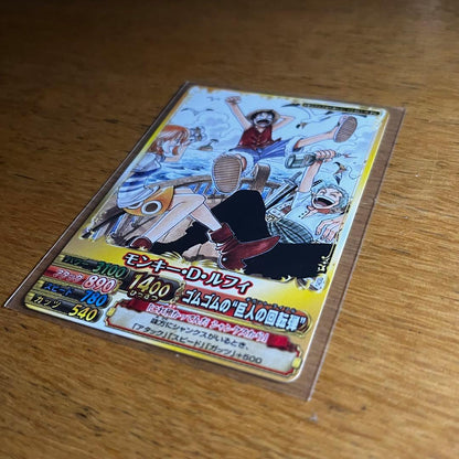 Bandai One Piece Memorial Cue Card featuring Monkey D. Luffy, Nami, and Zoro from 2011 Japan import