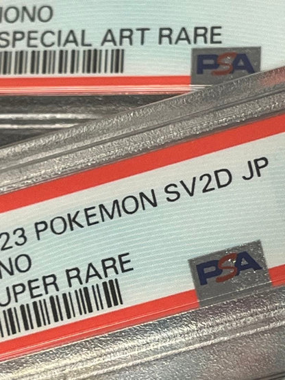 Shiny Star PSA9 and PSA10 graded Nanjamo SR and SAR Pokemon cards in PSA cases with UV protection