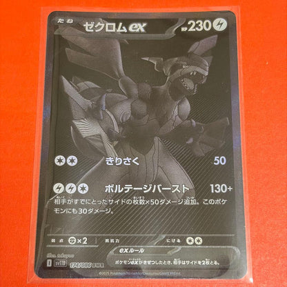 Pokemon Official Zekrom ex BWR Card Black Bolt Pack Japan Import in protective sleeve and acrylic case