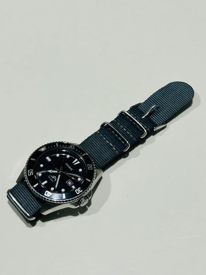 Casio Analog Watch WR 200M with Nylon Band and Date Display