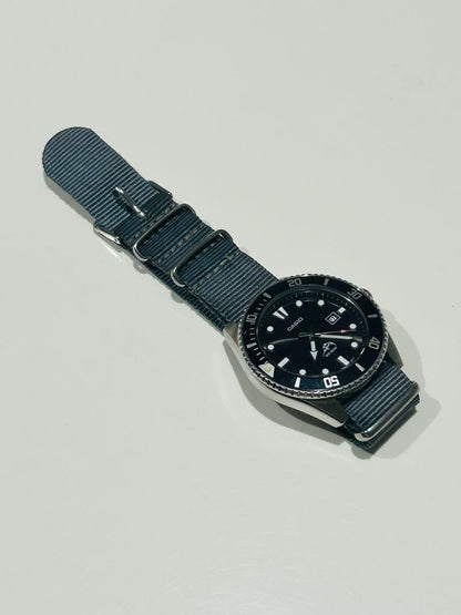 Casio Analog Watch WR 200M with Nylon Band and Date Display