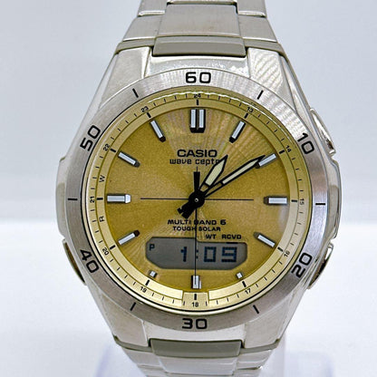 Casio Wave Ceptor WVA-M640 Gold and Silver Radio-Controlled Solar Watch — Japan Import