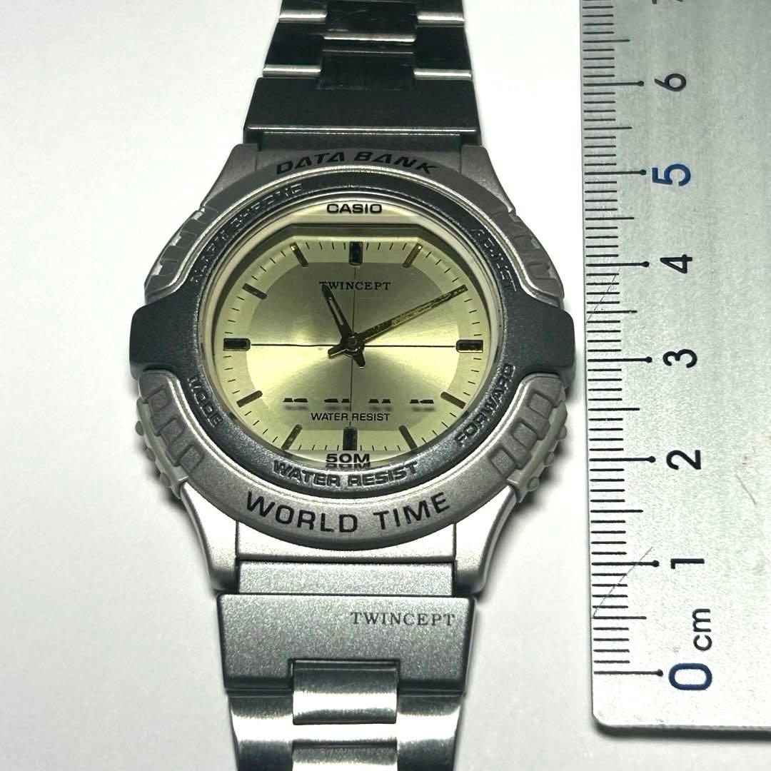 Casio Twincept Data Bank ABX-22 Vintage Analog Digital World Time Watch — Japan Import