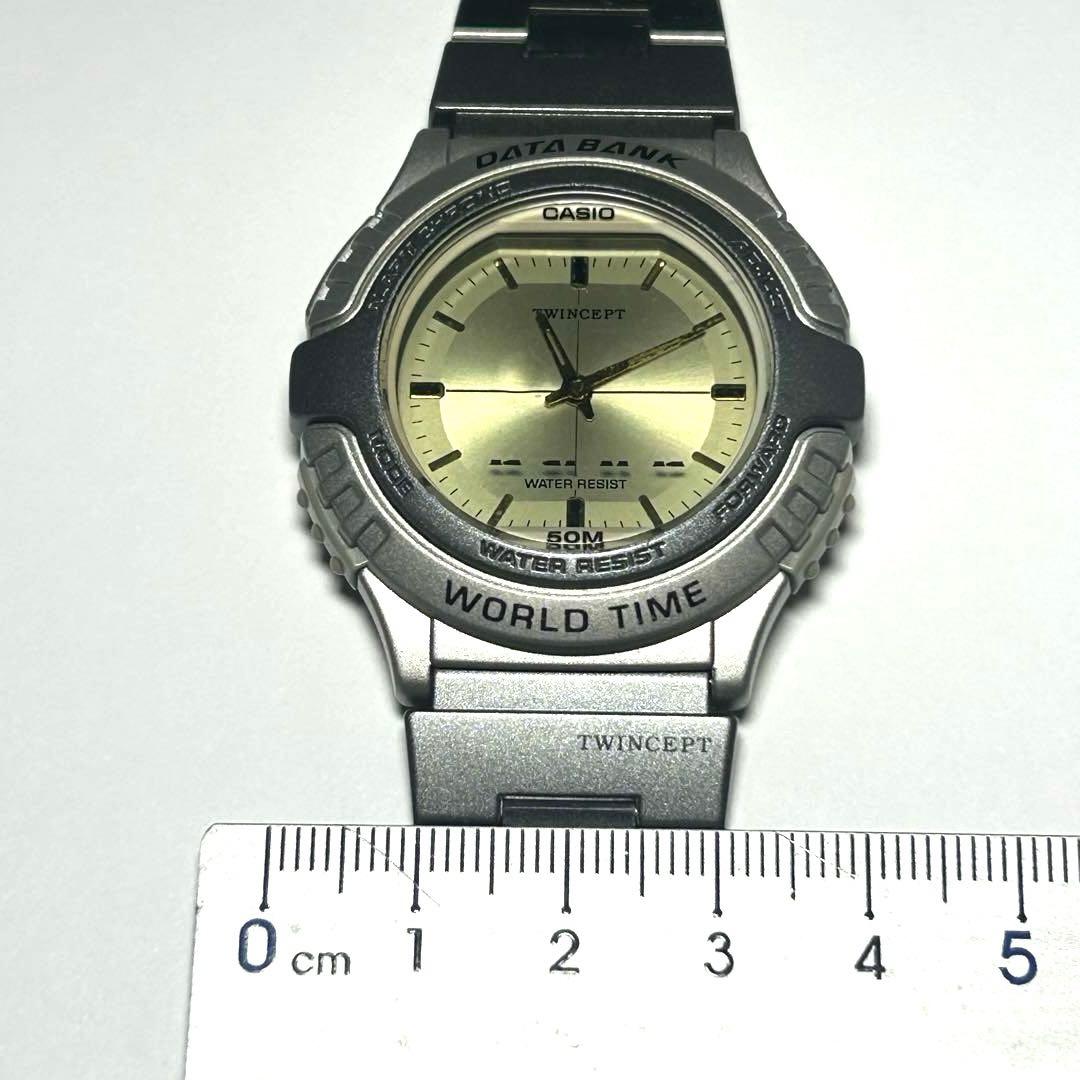 Casio Twincept Data Bank ABX-22 Vintage Analog Digital World Time Watch — Japan Import
