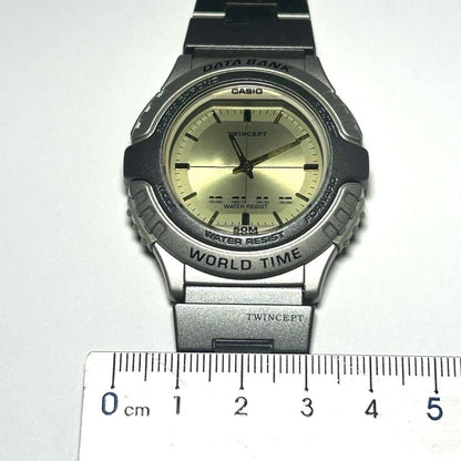 Casio Twincept Data Bank ABX-22 Vintage Analog Digital World Time Watch — Japan Import