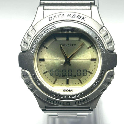 Casio Twincept Data Bank ABX-22 Vintage Analog Digital World Time Watch — Japan Import