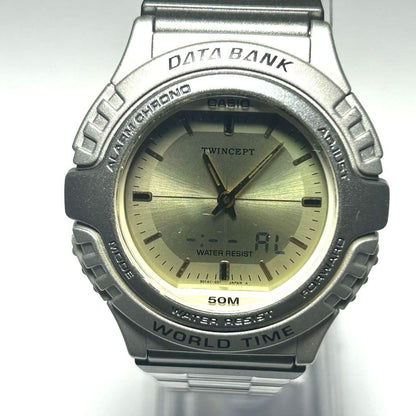 Casio Twincept Data Bank ABX-22 Vintage Analog Digital World Time Watch — Japan Import