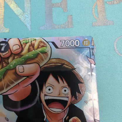 One Piece Monkey D. Luffy OP075 P Series promotional card from Japan import, brand new and unused