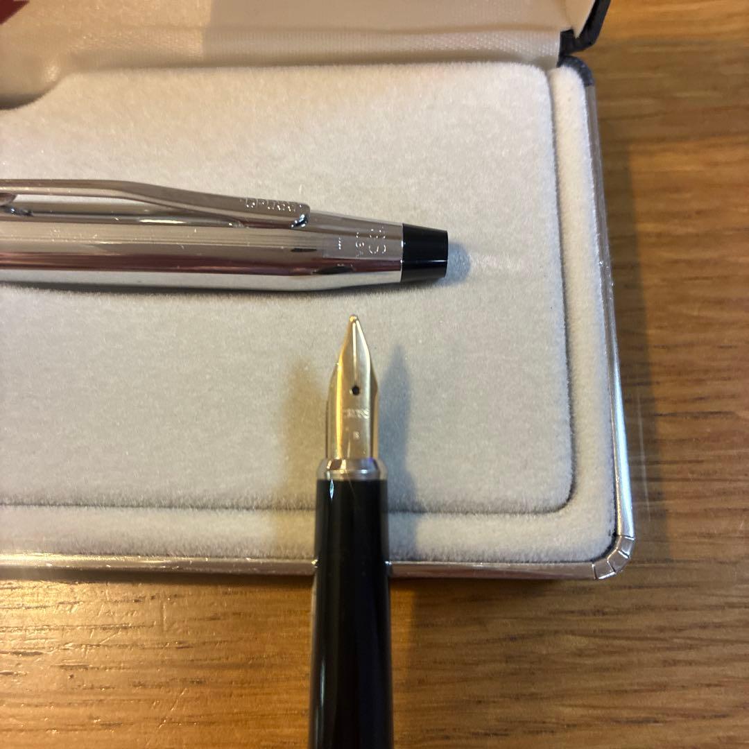 Cross Pen Chrome 3506 Fountain Pen with Cartridge - Japan Import