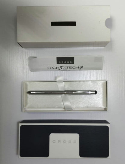 Cross Tech3+ Silver Metal Ballpoint Pen with Case