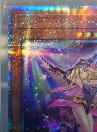 Yu-Gi-Oh Black Magician Girl 25th Edition trading card in protective sleeve