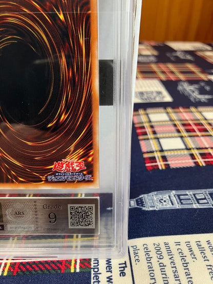 Yugi-Oh Black Demons Dragon Relief ARS9 trading card in appraisal case from Japan with visible minor scratches