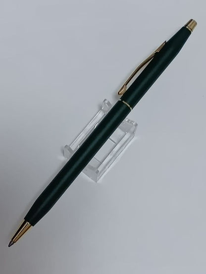 Vintage Cross Classic Century green and gold twist ballpoint pen with minor scratches and gold tarnish