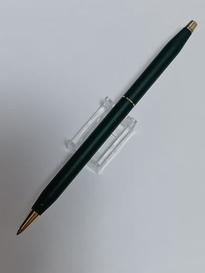 Vintage Cross Classic Century green and gold twist ballpoint pen with minor scratches and gold tarnish