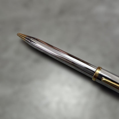 Cross Classic Century Medalist Ballpoint Pen - Silver with Gold Trim, Chrome Plate — Japan Import
