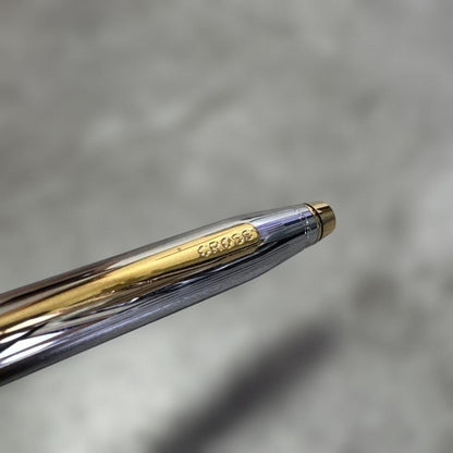 Cross Classic Century Medalist Ballpoint Pen - Silver with Gold Trim, Chrome Plate — Japan Import