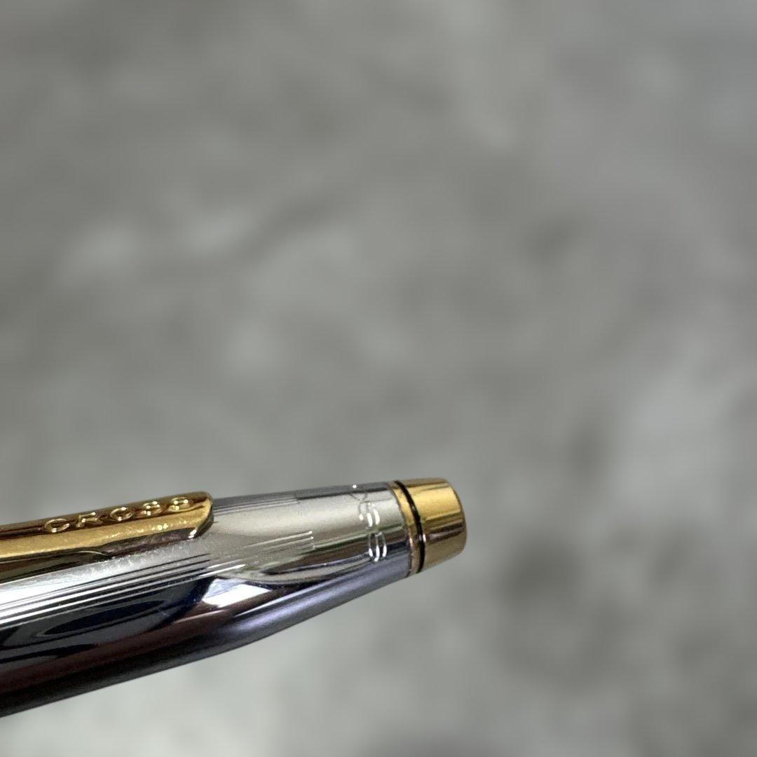 Cross Classic Century Medalist Ballpoint Pen - Silver with Gold Trim, Chrome Plate — Japan Import