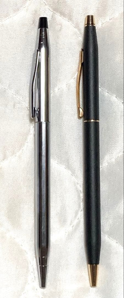 Cross Classic Century Ballpoint Pen Set Silver and Black/Gold Two Pack