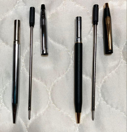 Cross Classic Century Ballpoint Pen Set Silver and Black/Gold Two Pack